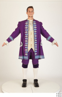   Photos Man in Historical Civilian suit 7 18th century Medieval clothing Purple suit whole body 0001.jpg
